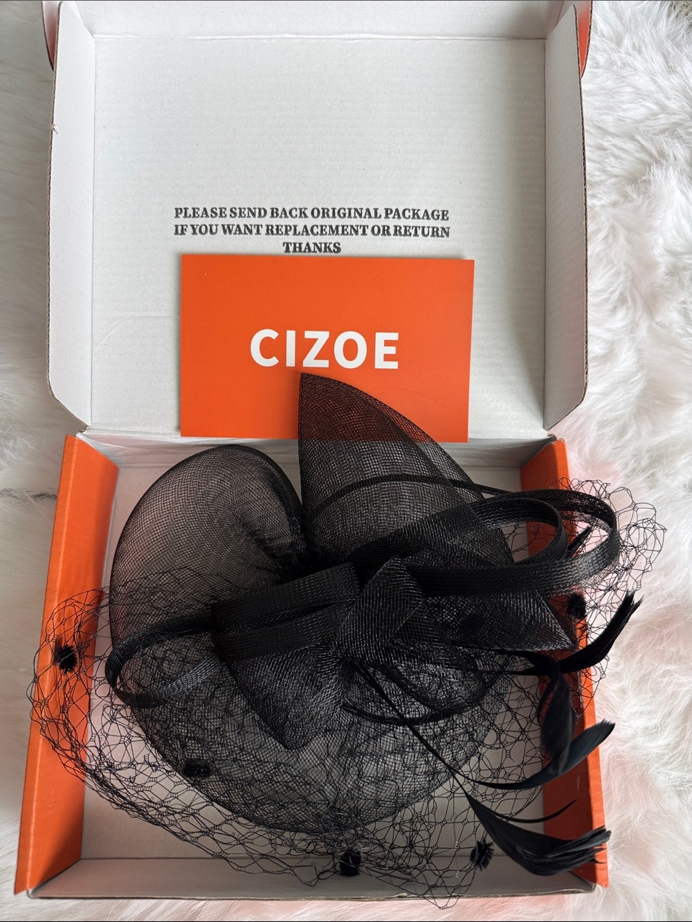 CIZOE Black Fascinator Headpiece /Tea Party/Derby hat